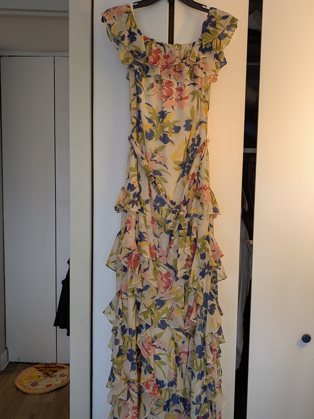 Ralph Lauren White Floral with Blue, Pink & Yellow Accents